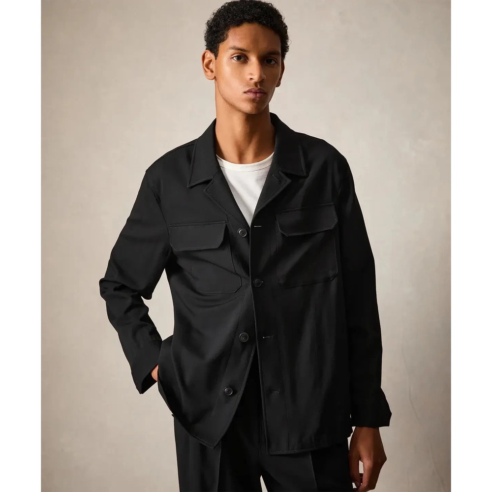 Todd Snyder 100% Virgin Wool Gabardine Overshirt Jacket Black Men Small NWT $598